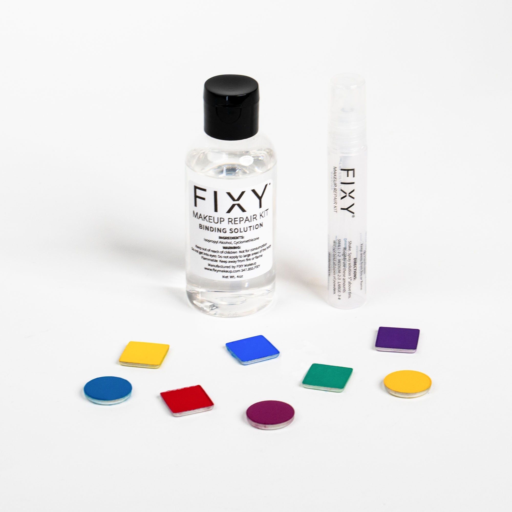 FIXY Large Makeup Repair Binder (4 oz) + Empty Spray Bottle.