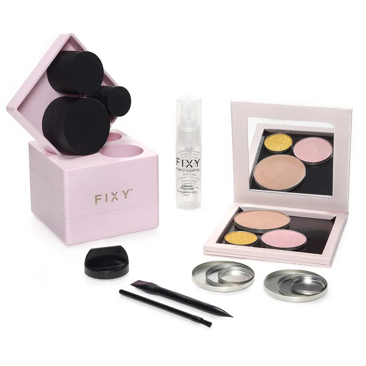FIXY brand makeup repressing kit makeup repair kit for circle or round pans fix broken makeup depot makeup mua